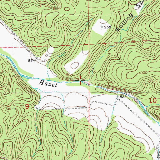 Topographic Map of Boiling Springs Hollow, MO