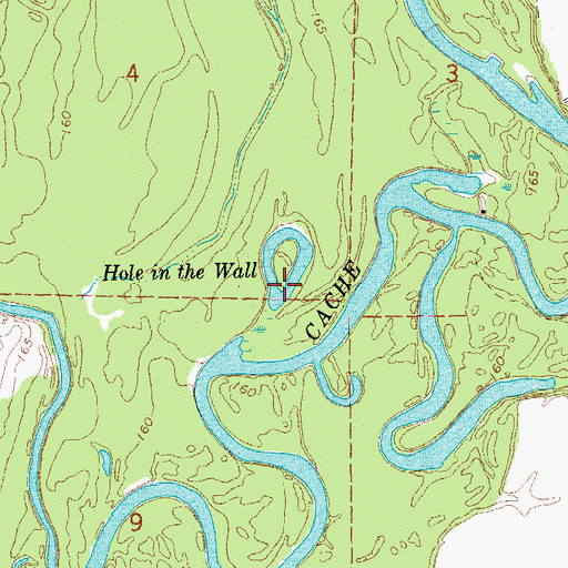 Topographic Map of Hole in the Wall, AR