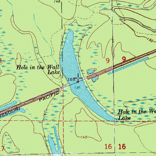 Topographic Map of Hole in the Wall Lake, AR