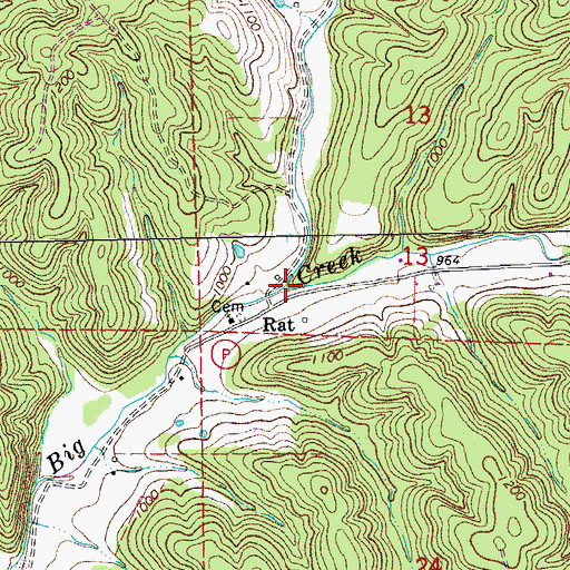 Topographic Map of Bounds Branch, MO