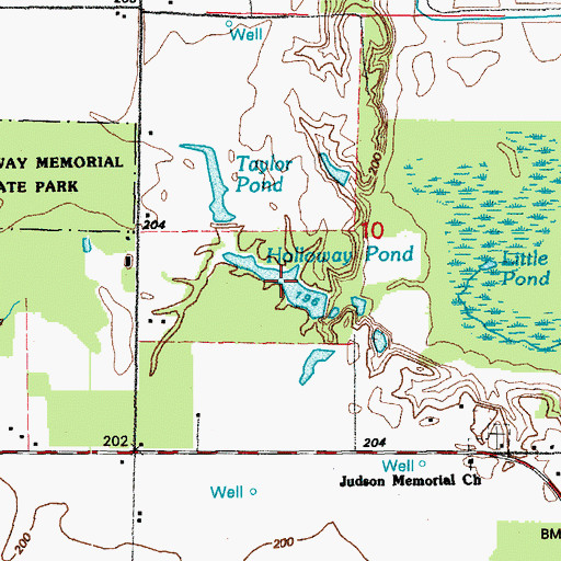 Topographic Map of Holloway Pond, AR