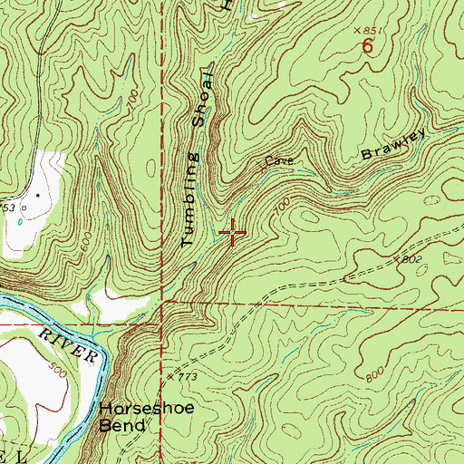 Topographic Map of Brawley Hollow, MO