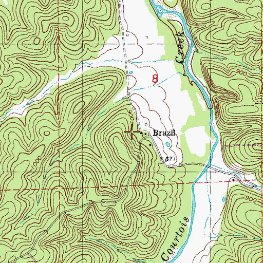 Topographic Map of Brazil, MO