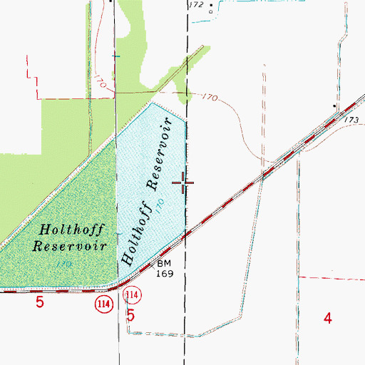 Topographic Map of Holthoff Reservoir, AR