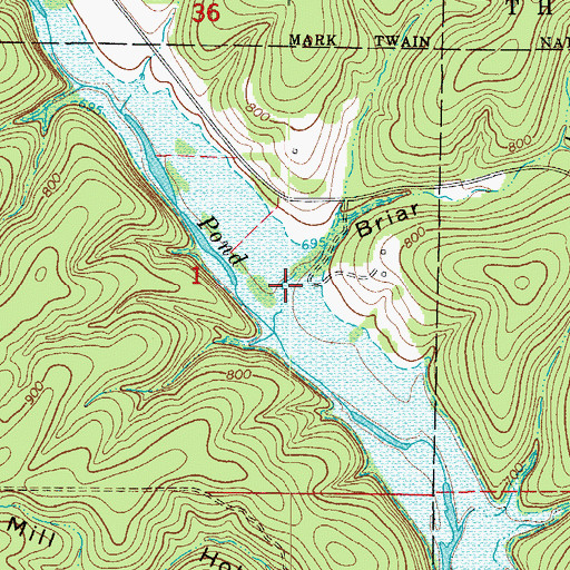 Topographic Map of Briar Hollow, MO
