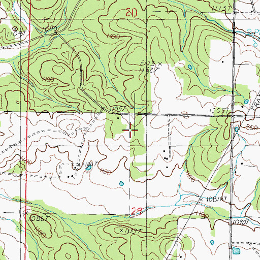 Topographic Map of Bridges School (historical), MO
