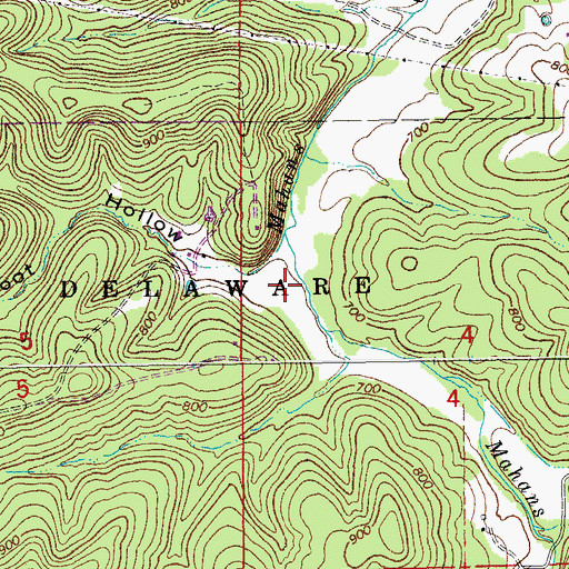 Topographic Map of Broadfoot Hollow, MO