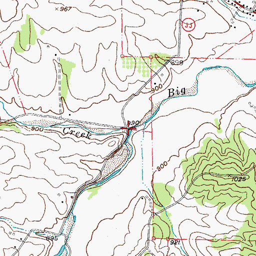 Topographic Map of Brock Creek, MO