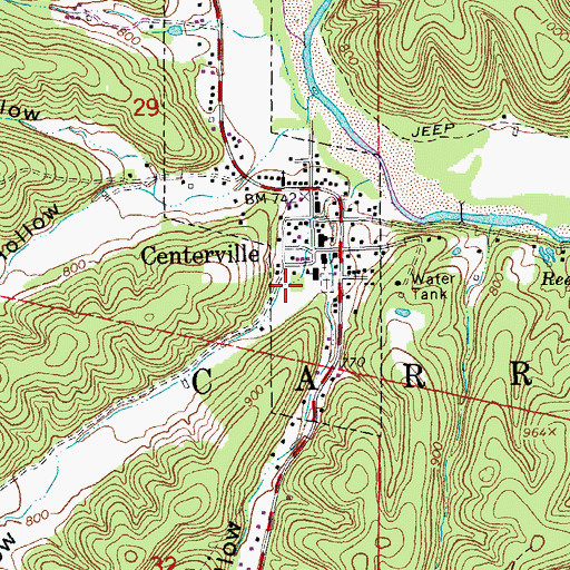 Topographic Map of Brooks Hollow, MO