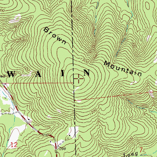 Topographic Map of Brown Mountain, MO