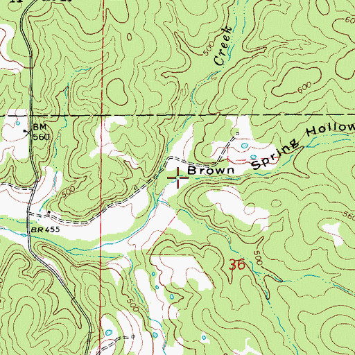 Topographic Map of Brown Spring Hollow, MO