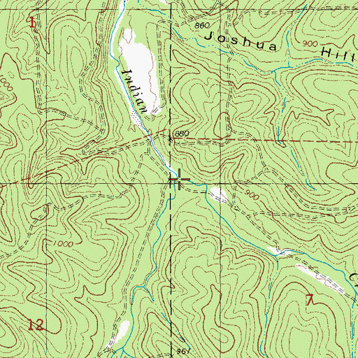 Topographic Map of Brushy Fork, MO
