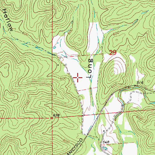 Topographic Map of Brushy Hollow, MO