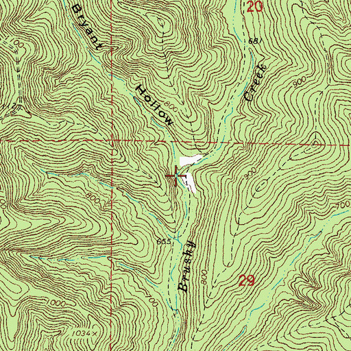 Topographic Map of Bryant Hollow, MO