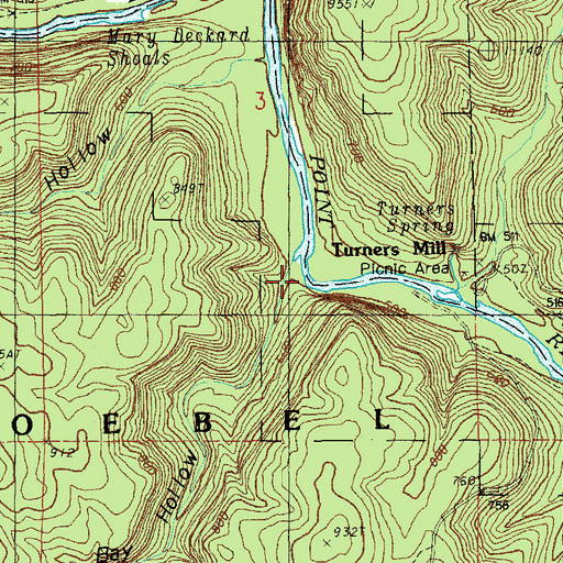 Topographic Map of Buck Bay Hollow, MO