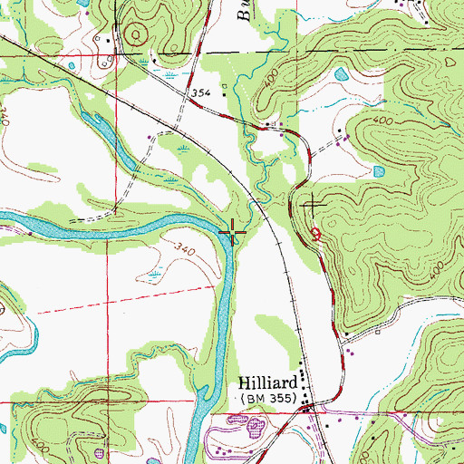 Topographic Map of Buck Creek, MO