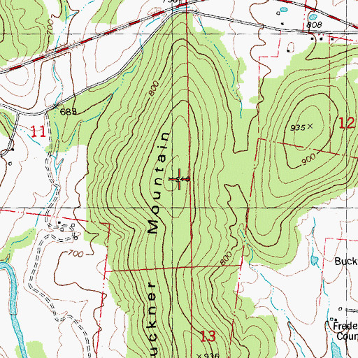 Topographic Map of Buckner Mountain, MO