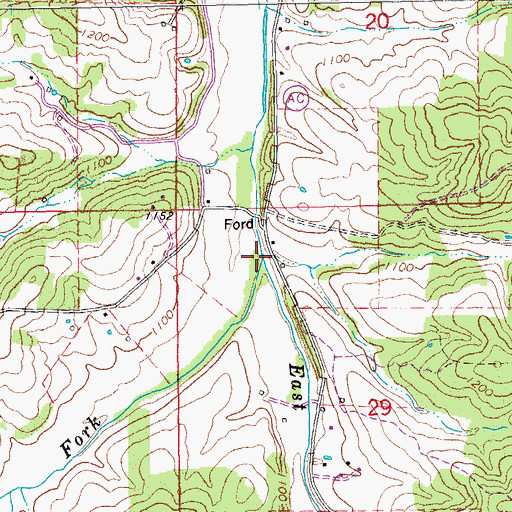 Topographic Map of Bucksnort Fork, MO