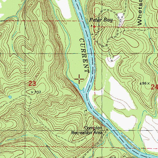 Topographic Map of Buffalo Creek, MO