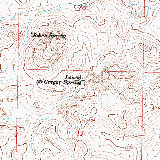 Topographic Map of Lower McGregor Spring, AZ