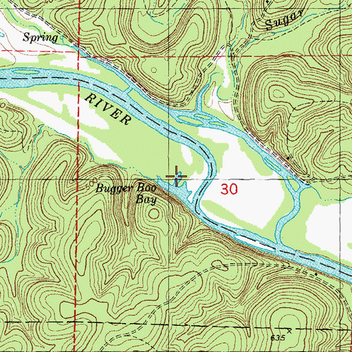 Topographic Map of Bugger Boo Bay, MO