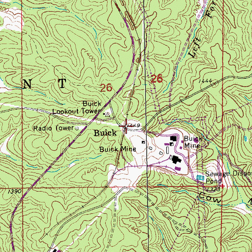 Topographic Map of Buick, MO