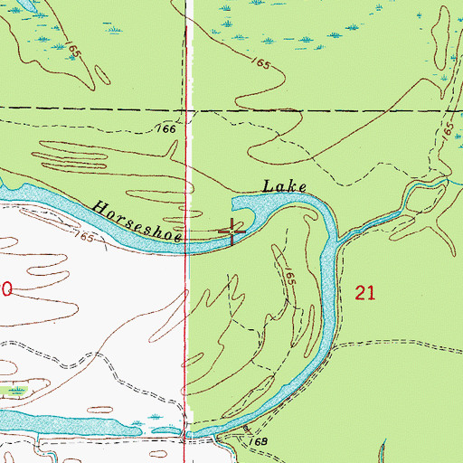 Topographic Map of Horseshoe Lake, AR