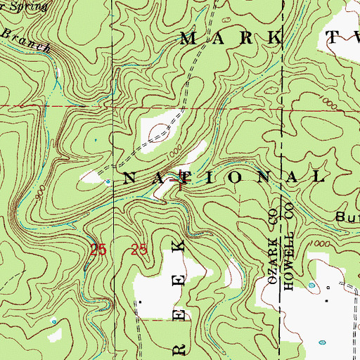 Topographic Map of Butler Hollow, MO