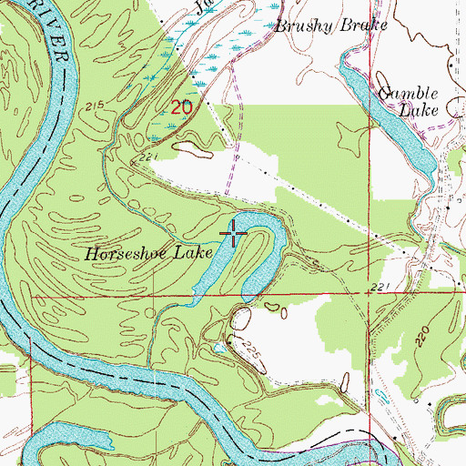 Topographic Map of Horseshoe Lake, AR