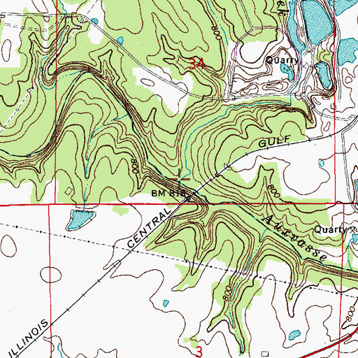Topographic Map of Bynum Creek, MO