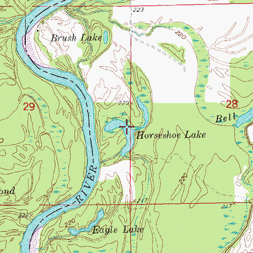 Topographic Map of Horseshoe Lake, AR