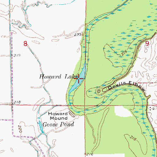 Topographic Map of Howard Lake, AR