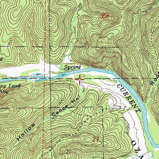 Topographic Map of Canoe Hollow, MO