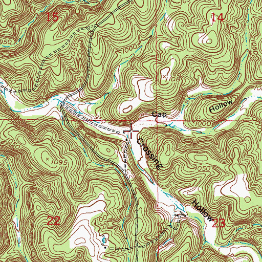 Topographic Map of Cap Hollow, MO