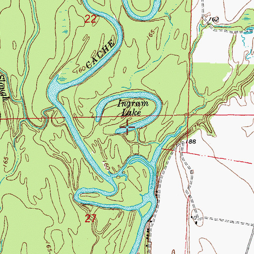 Topographic Map of Ingram Lake, AR
