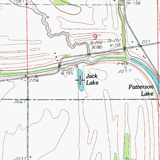 Topographic Map of Jack Lake, AR