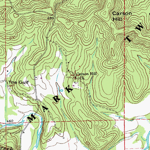 Topographic Map of Carson Hill Church, MO