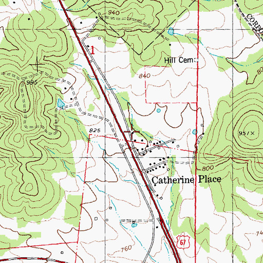 Topographic Map of Catherine School, MO