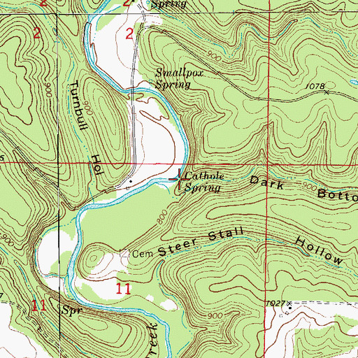 Topographic Map of Cathole Spring, MO