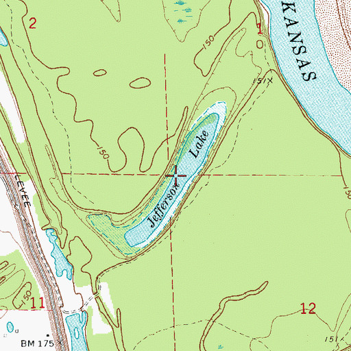 Topographic Map of Jefferson Lake, AR