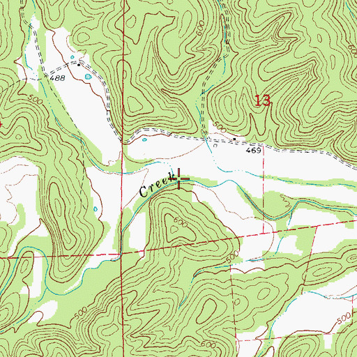 Topographic Map of Cave Fork, MO