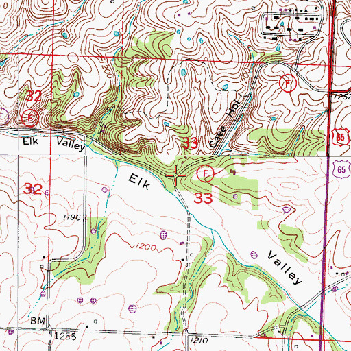Topographic Map of Cave Hollow, MO