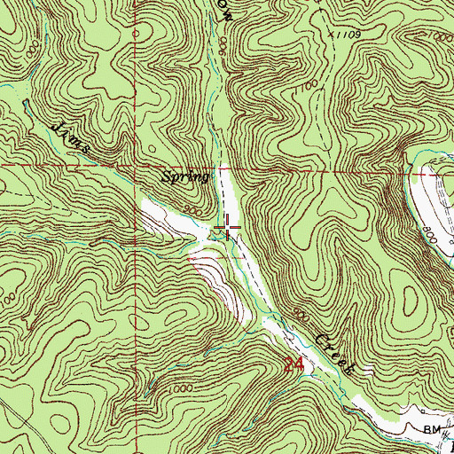 Topographic Map of Cave Hollow, MO
