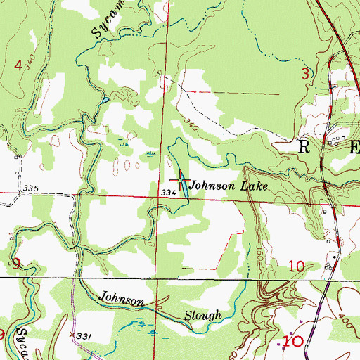 Topographic Map of Johnson Lake, AR