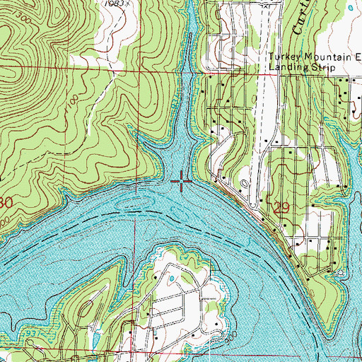 Topographic Map of Cedar Branch, MO