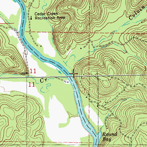Topographic Map of Cedar Creek, MO