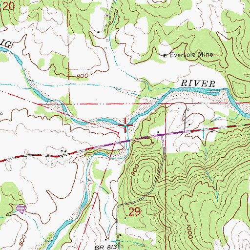 Topographic Map of Cedar Creek, MO