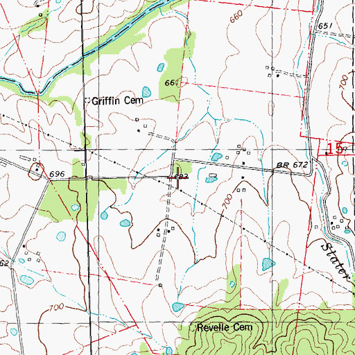 Topographic Map of Cedar Grove School (historical), MO