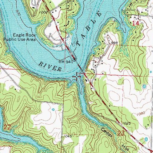 Topographic Map of Cedar Hollow, MO