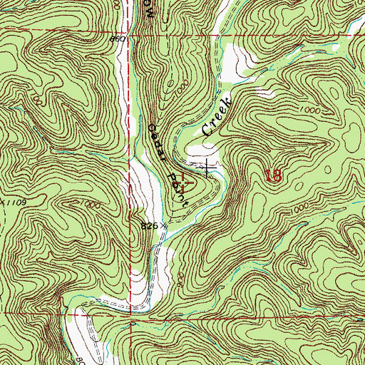 Topographic Map of Cedar Point, MO